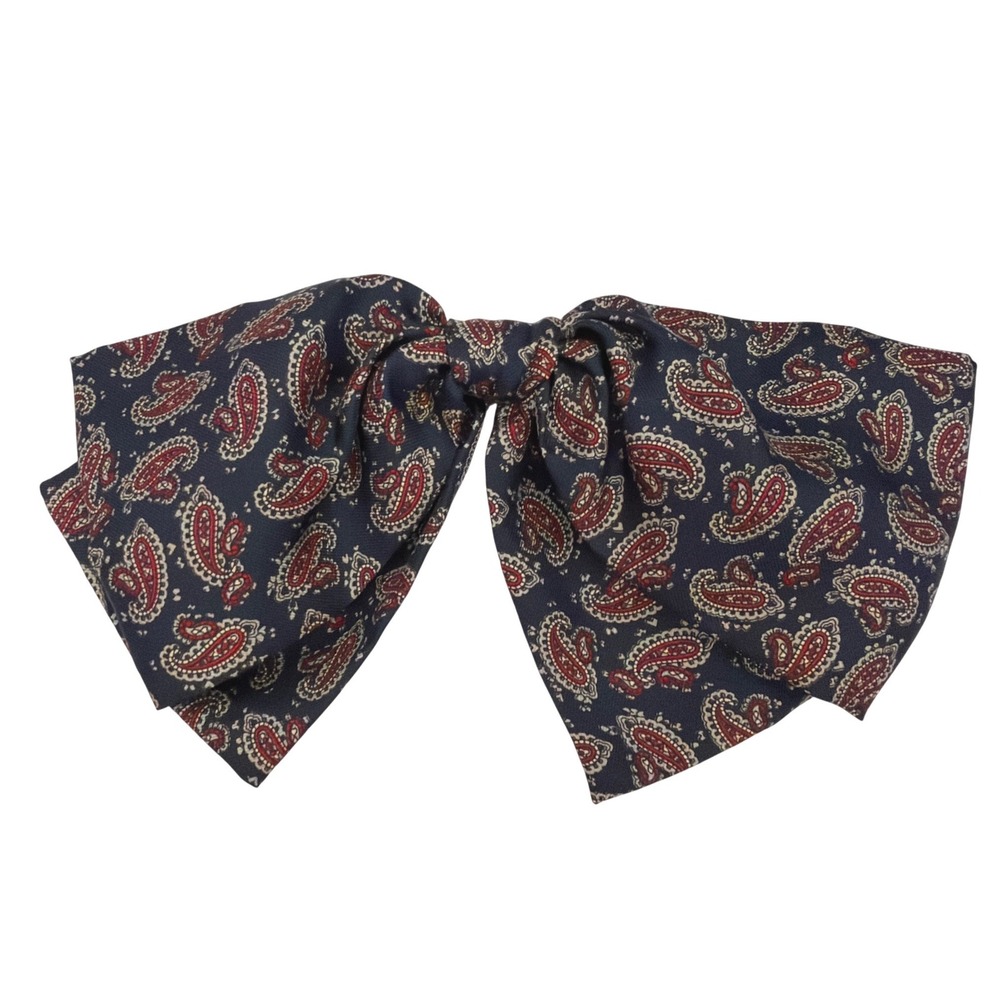Vintage Van Horn Designs Silk Blouse Bow Paisley Dark Academia Preppy Classic